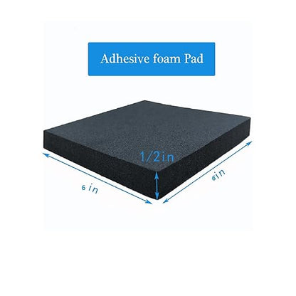 4 Pcs Foam Padding Sheet with Adhesive, Neoprene Rubber Adhesive Pads Closed Cell Foam Sheet for Insulation Soundproofing Anti-Slip Black (6" x 6" x 1/2", 4 Pcs)