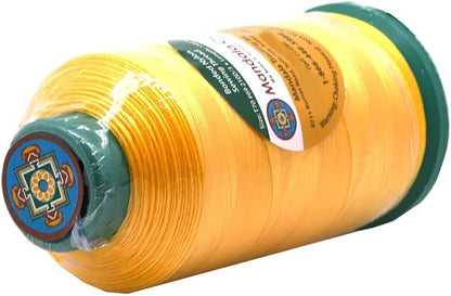 Mandala Crafts Bonded Nylon Thread Yellow Heavy Duty Sewing Threads - 1500 YDs Size 69 210D T70 Tex 70 Thread for Leather Jeans Weaving Outdoor Marine Upholstery Threads