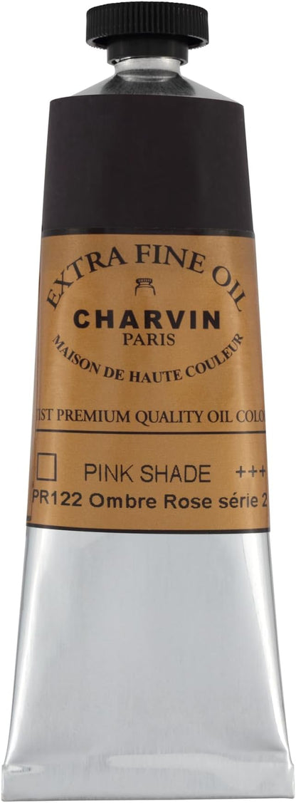 Charvin Extra Fine Oil Paint, Ombre Rose 60 ml - Triple-Milled, Rich Texture, Poppy Oil-Based, Light-Fast, Handmade, Archival Quality
