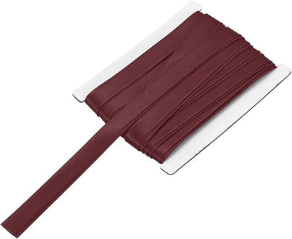 MECCANIXITY Double Fold Bias Tape for Sewing 5/8 Inch x 6 Yards Satin Pre-fold Continuous Binding Tape for Seaming Quilting Hemming Binding DIY Crafts, Wine Red