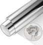 VINYL FROG Metallic Foil HTV Vinyl Roll 12" x5ft Silver Chrome Iron on Vinyl Easy to Cut & Weed Heat Transfer Vinyl DIY Heat Press Design for T-Shirts