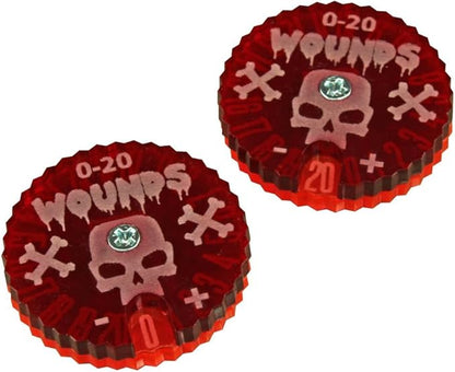 LITKO Wound Dials | Health Tracker | Life Counter | Tabletop Games | Collectible Card Games | Living Card Games | Role Playing Games | LCG | RPG | (Numbered 0-20 (Two Dials))