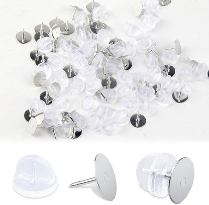 50 Pairs Rubber Butterfly Clutch Backs – Blank Pin Backings Replacement, Tie Tacks Keepers Replacement with Lapel Enamel Pins, Tie Tacks Blank Pins Enamel Pins, Brooches & DIY Craft Making