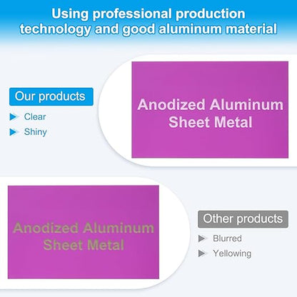 PATIKIL 6x10 Inch Anodized Aluminum Sheet Metal, 3Pcs Laser Plates Engraving Blanks 0.5MM Thin Rectangle for Crafting DIY House Laser Engraving, Purple