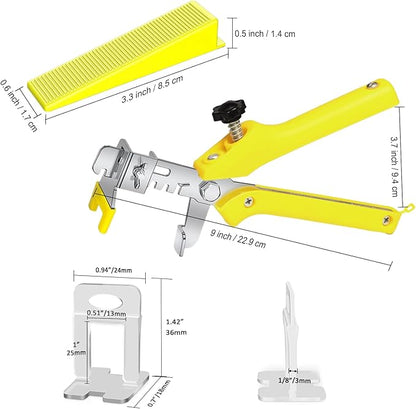 Storystore Tile Leveling System with Tile Pliers - 3000 Piece Tile Spacers Clips and 300 Piece Reusable Wedges, 1/8 Inch Tile Installation Tools Kit