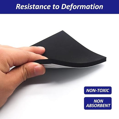 Foam Padding Sheets with Adhesive Backing - Self Stick Neoprene Insulation Foam,8PCS 1/4 Inch Thick X 4 Inch Long X 4 Inch Wide - Closed Cell Foam Sheet Square Pad