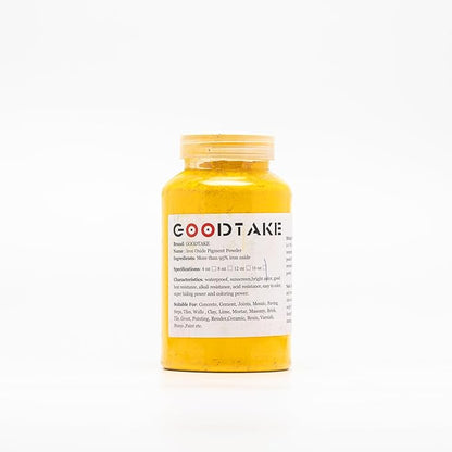 GOODTAKE Concrete Pigment, Yellow Iron Oxide Pigment Powder, Concrete Cement Dye Color Pigment for Pastel Tile Paint Concrete Cement Mortar Grout (Yellow, 4 oz)