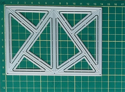 Mvchifay Cutting Dies for Card Making Metal Die-Cuts Scrapbooking Tool Hollow Frame DIY Craft Punch Template Embossing for Paper Album Decor (Big Triangle Rectangle frame-10.1x14cm)