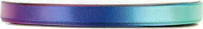 MEEDEE Rainbow Satin Ribbon - 3/8 inch Thin Color Ribbon for Crafts, Gift Wrapping, Birthday Party, Pride Party, Wedding Decorating - 50 Yards