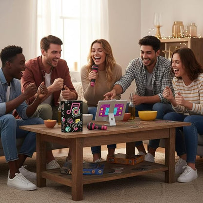 Grab The Mic Game,Hilarious Karaoke Party Card Game for 2-10 Players, Perfect for Game Night & Gatherings
