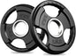 RitFit Olympic Rubber Grip Plates for Barbell, 2-Inch Weight Plates for Weightlifting and Strength Training in Home & Gym, Single, Pair and Sets(2.5/5/10/25/35/45 LB)
