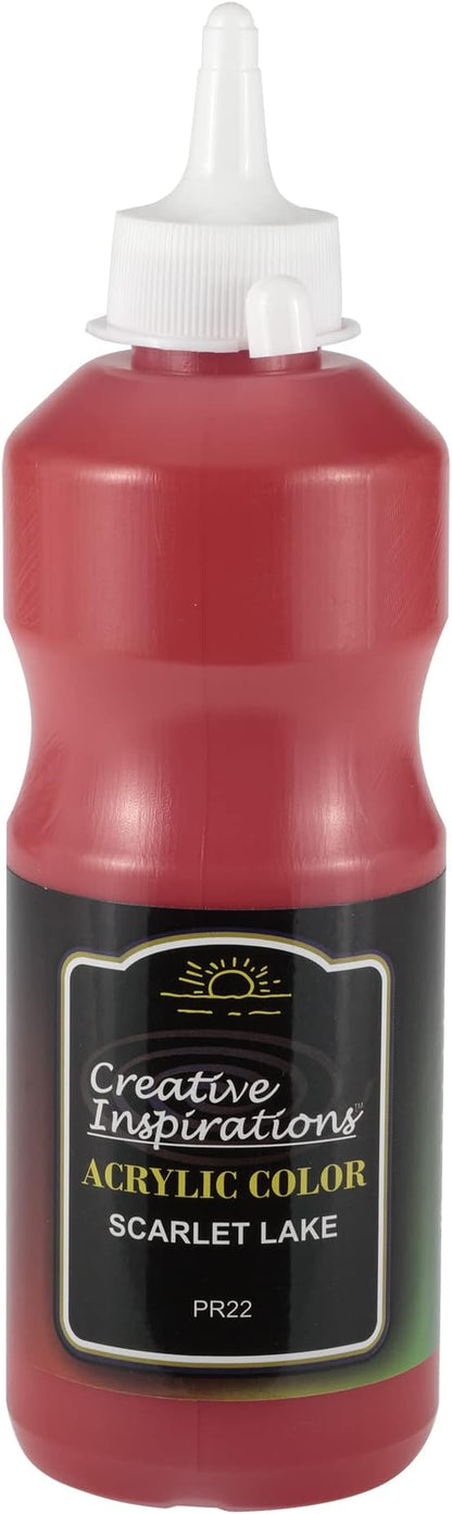 Creative Inspirations Acrylic Paint - Scarlet Lake - 500 mL Bottle - Smooth & Creamy Consistency, Vibrant Pigmentation, Great Coverage for Artists - Clean Up with Soap & Water