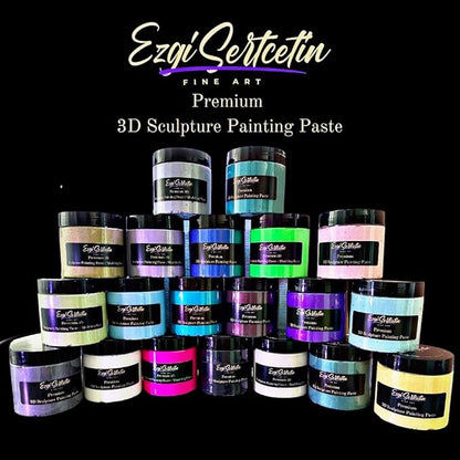 3D Sculpture Painting Paste|Texture Paste|Decorative Plaster|Ready to Use|Unique Colors|Ideal for Artwork|Stencil|Flowers|Texture|Art Relief|New Formula| 6 oz (Metallic Gray)