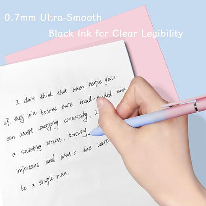 Gel Pens, 5 Pcs Medium Point Smooth Writing Pens Cute Pens for Women, High-End Series 0.7mm Black Ink Pens for Journaling Note Taking, School Office Supplies (5 Pcs Gradient Morandi)