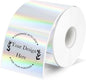 Square Thermal Labels Stickers 2" x 2", Holographic Silver Thermal Stickers Labels, Glitter Self-Adhesive Direct Thermal Label for Small Business