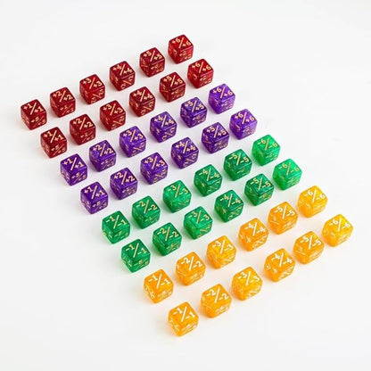 Color MTG Counter Dice Set Keyword Shield Life Counters with Dice Storage Bag for MTG TGG Table Games (Small)