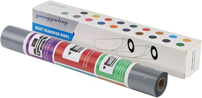 Guangyintong Heat Transfer Vinyl Silver HTV Rolls, 12" x 10ft Iron on Vinyl for T-Shirts, Matte Surface HTV for All Cutter Machine, Easy to Cut & Weed for Heat Vinyl DIY Design