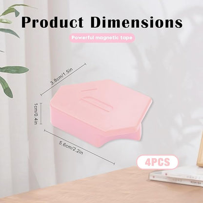 Pcmursal 4 Pieces Magnetic Seam Guide for Sewing Machine, Upgraded Multi-Purpose Tool Polygonal Magnetic Seam Guide with Scale, Sewing Supplies and Accessories (Pink)