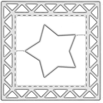 Cutting Dies Metal Stencils Scrapbooking Tools DIY Embossing Template for Paper Card Making Album Arts Crafts Supplies (Star Frame-6.9x6.9cm)