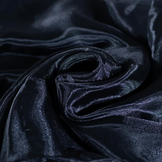 Fynite Black Organza Fabric by The Yard | 5 Yard Long | 44" Wide | Bridal Soft Sheer Organza Tulle for DIY Wedding Dress Fashion Craft Decorations