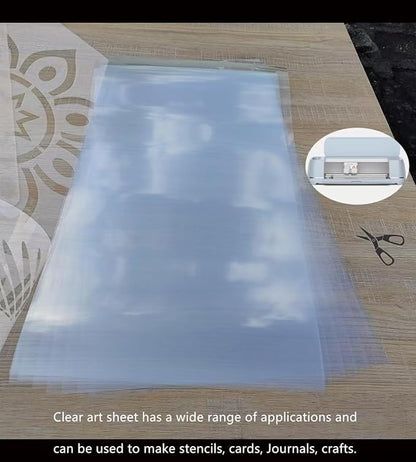 Transparent Blank Mylar Stencil Sheets for Cutting, Gift, 24" x 36" 10 mil/0.25mm Thick 5 Sheets.Acetate Template Material, Craft Plastic Sheets (24×36” /10 mil)