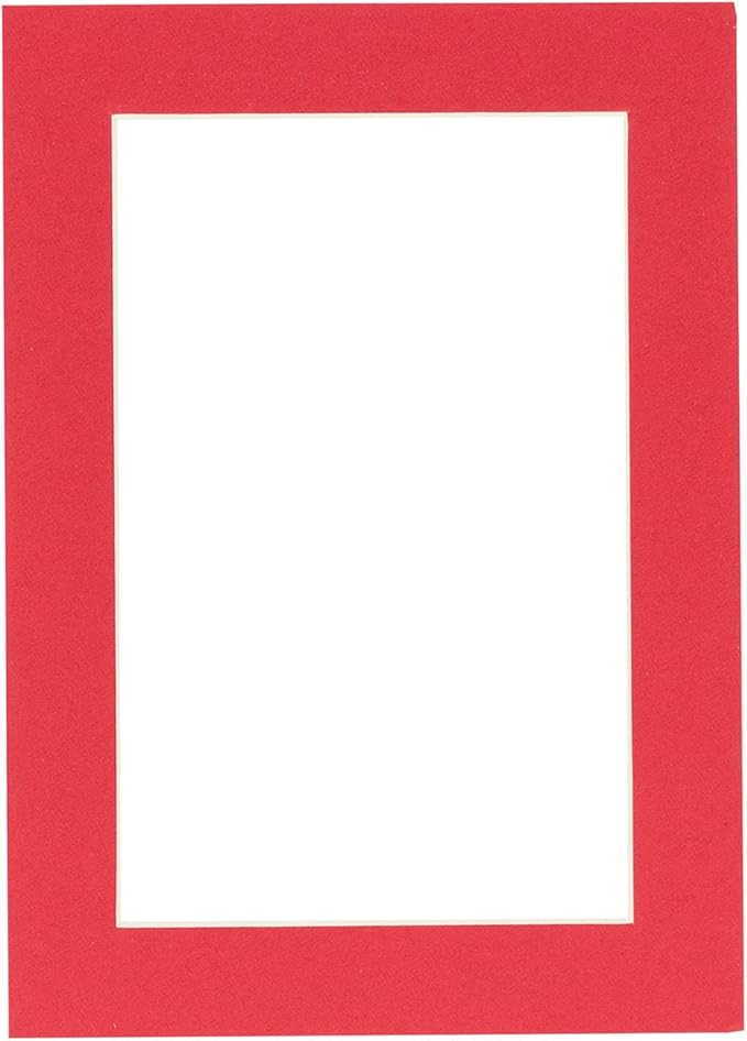 8x10 Mat Bevel Cut for 5.5x8.5 Photos - Acid Free Cardinal Red Precut Matboard - For Pictures, Photos, Framing - 4-ply Thickness