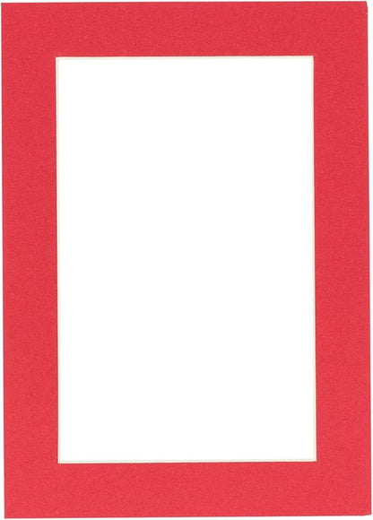 8x10 Mat Bevel Cut for 5.5x8.5 Photos - Acid Free Cardinal Red Precut Matboard - For Pictures, Photos, Framing - 4-ply Thickness
