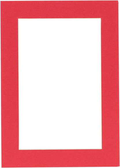 8x10 Mat Bevel Cut for 5x8 Photos - Acid Free Cardinal Red Precut Matboard - For Pictures, Photos, Framing - 4-ply Thickness