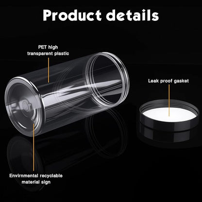 SATINIOR 12 Pack 32 oz Plastic Container Jars with Lids Round Clear Travel Cosmetic Container Slime Jars for Toiletries, Lotion, Cream, Ointments, Makeup, Rhinestone, Samples, Kitchen Storage(Black)