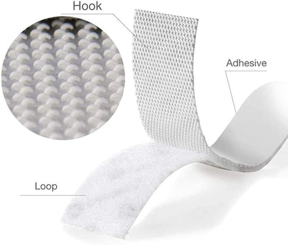 BRAVESHINE Industrial-Strength Self Adhesive Hook and Loop Roll - 1.2 Inch 16.5FT Double Sided Hook and Loop Strips Fasteners Tape for Sewing, Pedal Board, Mounting or Hanging Items - White