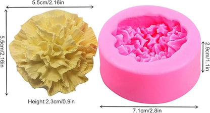Carnation Flower Silicone Mold for Fondant Chocolate Candy Cake Decorating Candle Soap Baking Pastry Polymer Clay