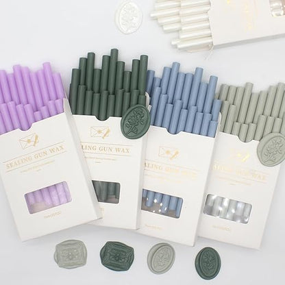 Dusty Blue Wax Seal Sticks 20pcs, Andotopee Glue Gun Wax Seal Sticks for Wax Seal Stamp, Premium Sealing Wax for Envelope Letter Seal Wedding Invation Craft Adhesive, Great Gift Ideas (Mini Size)