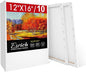 ESRICH Stretched Canvas for Painting 12x16 Inch, 10 Pack Blank Canvas -5/8 in Profile Primed Cotton White Canvases for Painting for Oil & Acrylic Paint