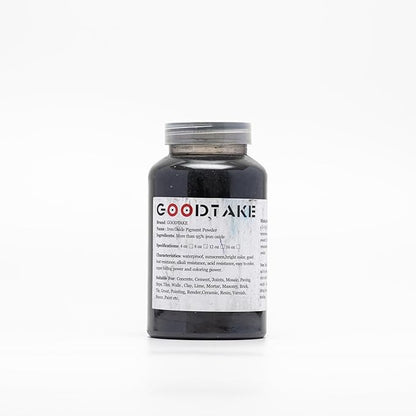 GOODTAKE Concrete Pigment, Black Iron Oxide Pigment Powder, Concrete Cement Dye Color Pigment for Pastel Tile Paint Concrete Cement Mortar Grout (Black, 12 oz)