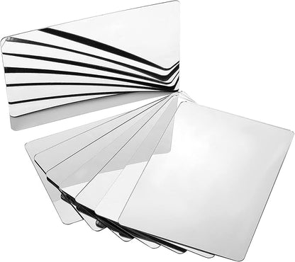Marsui 8 Pieces Shatter Proof Plastic Mirror Craft 4 x 6 Inch Small Mirror Tiles Bulk with Soft Round Corners Double Sided Protective Film Reflector Sheets Art Craft Supply for Bathroom Home Decor