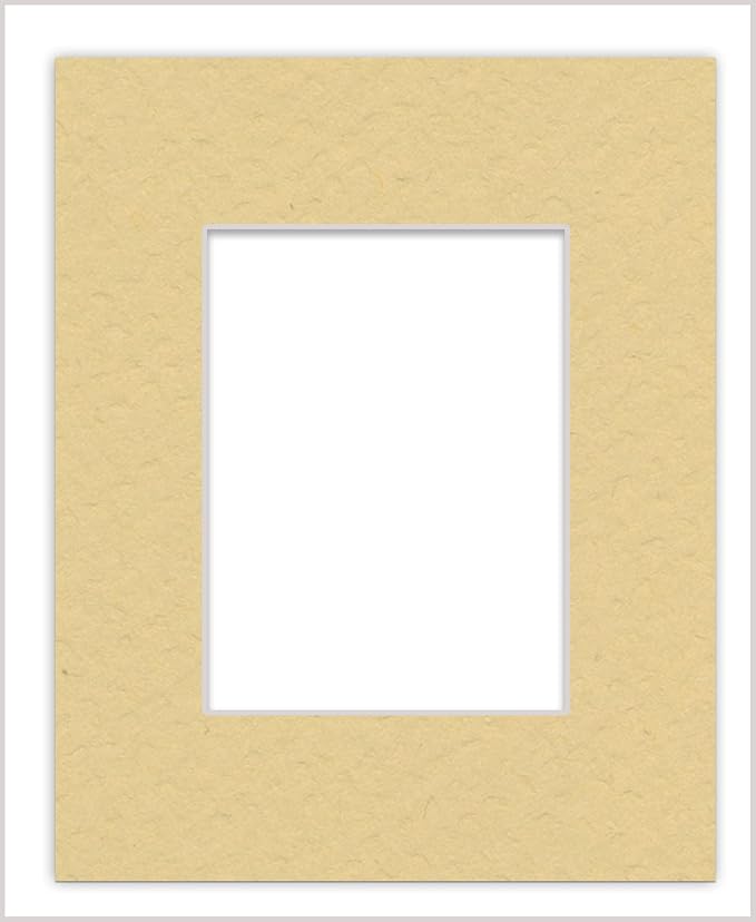 8x10 Mat Bevel Cut for 5x8 Photos - Acid Free Marzipan Beige Precut Matboard - For Pictures, Photos, Framing - 4-ply Thickness