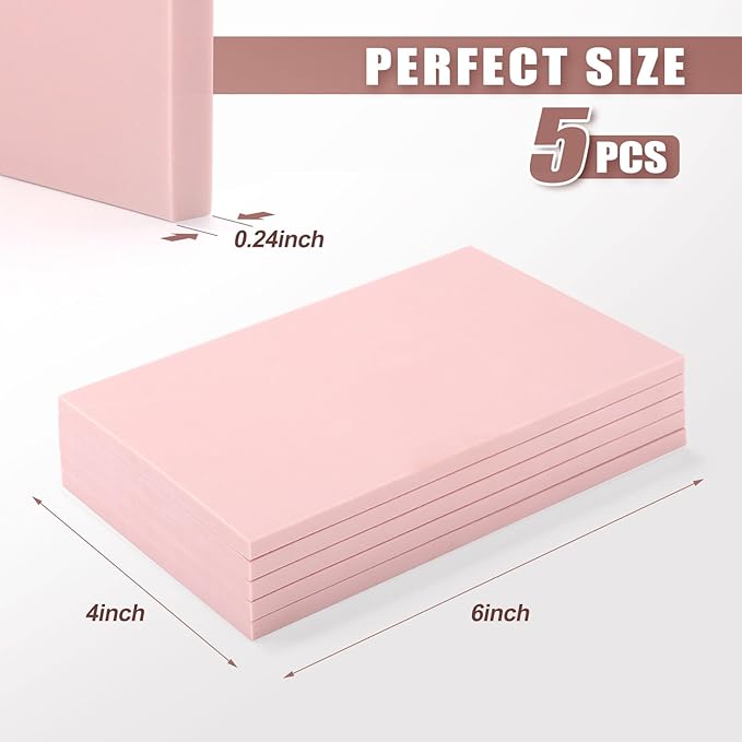 Linoleum Blocks for Printmaking Supplies - 5PCS 4”x6”Rubber Linocut Block Printing Kit for Stamp Carving, Soft Relief Printing Linoleum for DIY Crafts & Art Projects