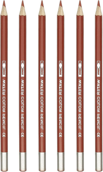 PATIKIL Watercolor Pencil, 6Pcs Water Soluble Pencils for Blending, Coloring, Sketch Drawing, Painting, Bright Brown
