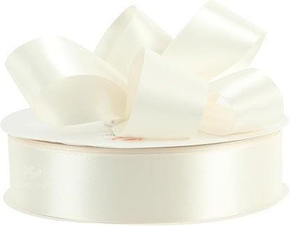 HUIHUANG Ivory Satin Ribbon 1-1/2 inch x 100 Yards Antique White Double-Faced Satin Ribbon for Flower Bouquet, Gift Wrapping, Eternal Roses, DIY Crafts, Bridal Shower Wedding Decor