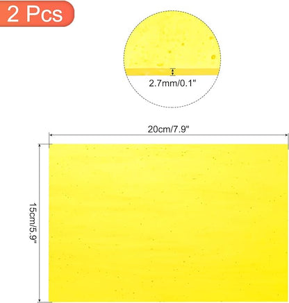 MECCANIXITY 2 Pcs Stained Glass Sheet Mosaic Tile 7.9 Inch x 5.9 Inch Bright Yellow Stained Glass Sheets for Crafts DIY Art Project