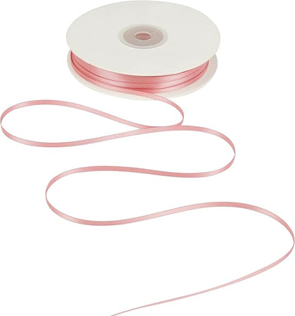 HUIHUANG 1/8 inch Blush Pink Satin Ribbon, 100 Yards Roll, Luxurious Double Face Satin, Polyester, Multi-purpose Occasions, Gift Wrapping, DIY Bows, Decoration, Sewing, Invitations