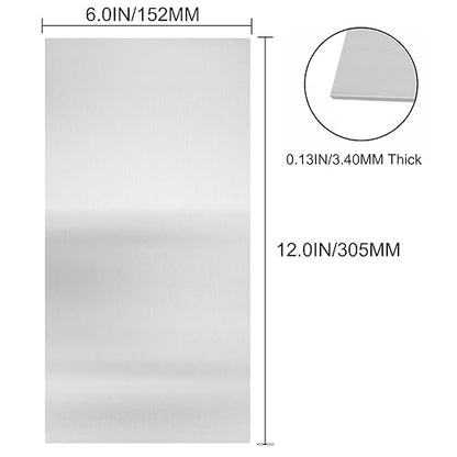 430 Stainless Steel Sheet Metal 6" x 12" x 1/8" (3.40MM) Inch Metal Plates for Magnetic Mount Board Wall 10GA 430 Stainless Steel Shim Stock Plates Metal Sheets for Crafting, Kitchen, Office