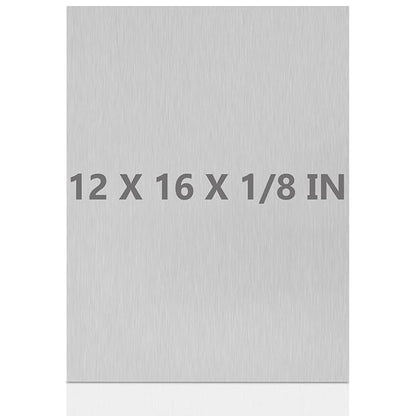 6061 T651 Aluminum Sheet Metal 12 x 16 x 1/8 (0.125”) Inch Flat Plain Aluminum Plate Covered with Protective Film, Heat Treatable Rectangle 3MM Aluminum Metal Plate for Industrial, Crafting