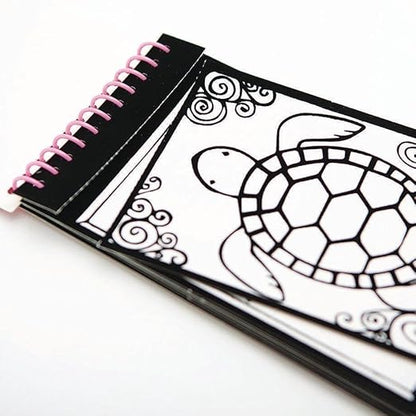 S&S Worldwide Velvet Art To Go! 2 Spiral Bound Coloring Books w/Perforated Cardstock Pages, Fuzzy, Felt, Great for Travel: Planes, Cars, Backpacks, 20 Different Projects Total, Kids & Adults, 4"x6".