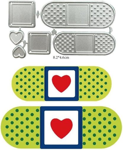 Cutting Dies Metal Stencils Scrapbooking Tools Flowers Lace Frame DIY Embossing Template for Paper Card Making Album Arts Crafts Supplies (Band Aid-8.2x4.6cm)