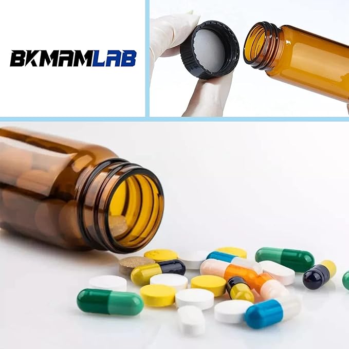 30ml Amber Small Glass Vials 30pcs with Screw Caps(30pcs)