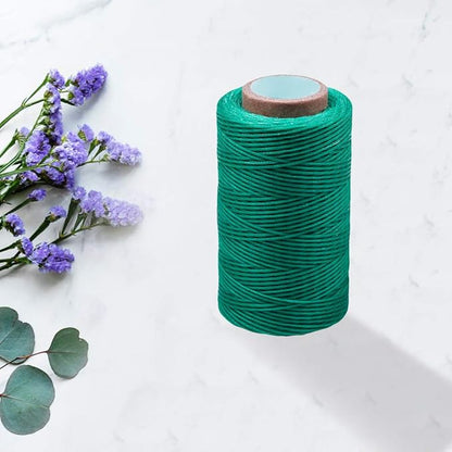 284 Yards Waxed Thread, 210D Heavy Duty Wax Thread for Leather Sewing, Upholstery Thread, 0.8mm Flat Waxed Thread for Bookbinding/Shoe Repairing/Leather Projects