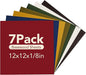 ROBOTIME 7-Pack Double-Sided Colored 1/8" Plywood Sheets - 12 x 12 x 1/8 Inch - Roller-Coated Solid Color 3mm Craft Wood Sheets for Laser Cutting - Assorted Colors - WB122