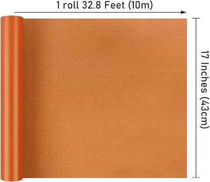 NESCCI Orange Matte Wrapping Paper,Solid Color Pearly-Lustre Paper,Gift Wrapping Paper,Perfect for Wedding,Valentine's Day,Birthday, Christmas,Baby Shower,DIY Bouquet (17 Inches X 32.8 Feet)