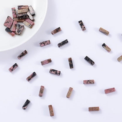 Natural Rhodochrosite Rectangle Tube Beads 4x13mm 38cm/str Loose Semi Gemstone Stone Beads for Making Bracelets Necklace Earrings
